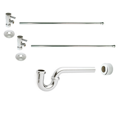 Freestanding Pedestal Sink Supply Kit with P-Trap and Cross Handles