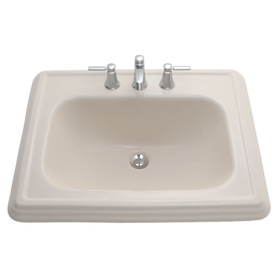 TOTO® Promenade® Rectangular Self-Rimming Drop-In Bathroom Sink for 8 Inch Center Faucets, Sedona Beige