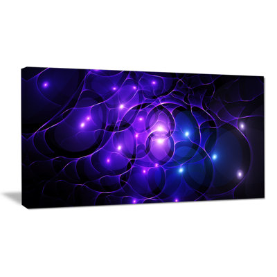 « blue fractal space cercles », impression sur toile tendue