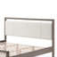 Très grand lit plateforme robuste avec structure en bois, tête de lit à boucles ivoire, confort moderne pour la chambre à coucher