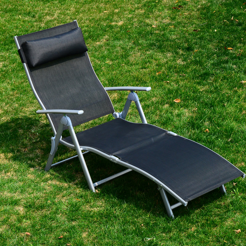 137cm Long Reclining Single Chaise, Black