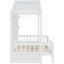 Lit simple avec tablettes, étagères de toit et fenêtre blanches envoûtantes, bande romantique pour chambre à coucher élégante