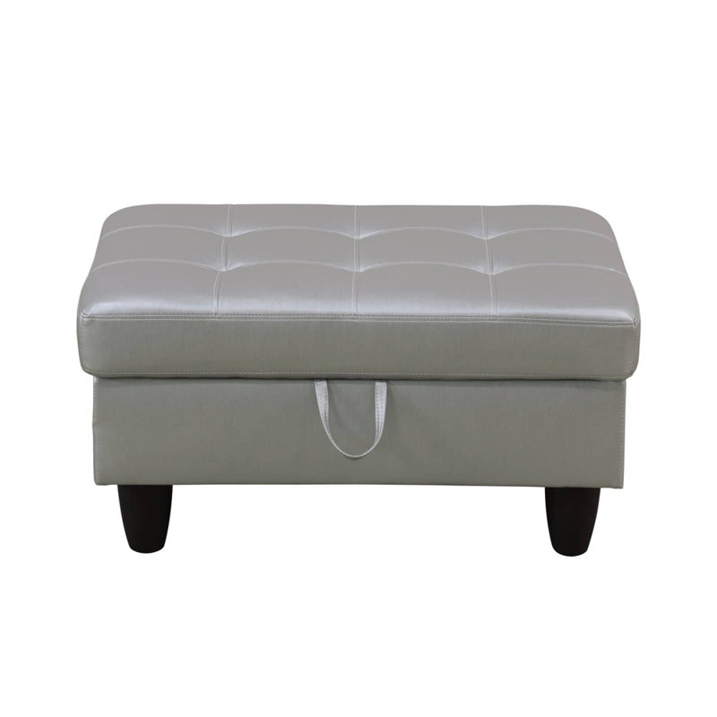 Repose-pieds avec rangement, Argent