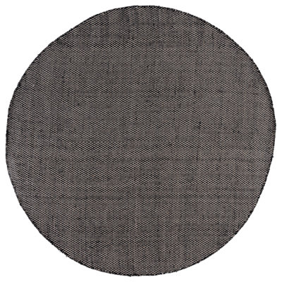 Trellis Hand Woven Wool/Cotton Solid Color Rug in Black