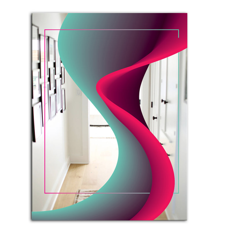 Nebulous Waves 6 Wall Mirror, 24" H x 32" W