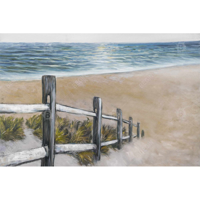 Doux bord de mer - Toile côtière beige pour la décoration intérieure