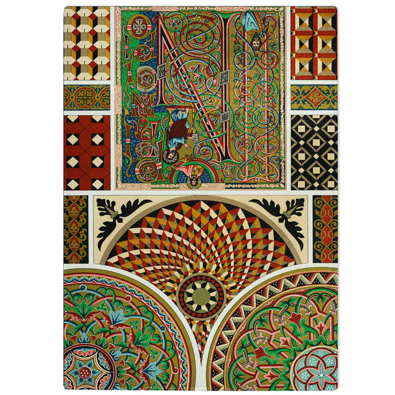 Glass Middle-Age Pattern by Albert Racinet Chopping Board, 39 cm W x 28.5 cm L