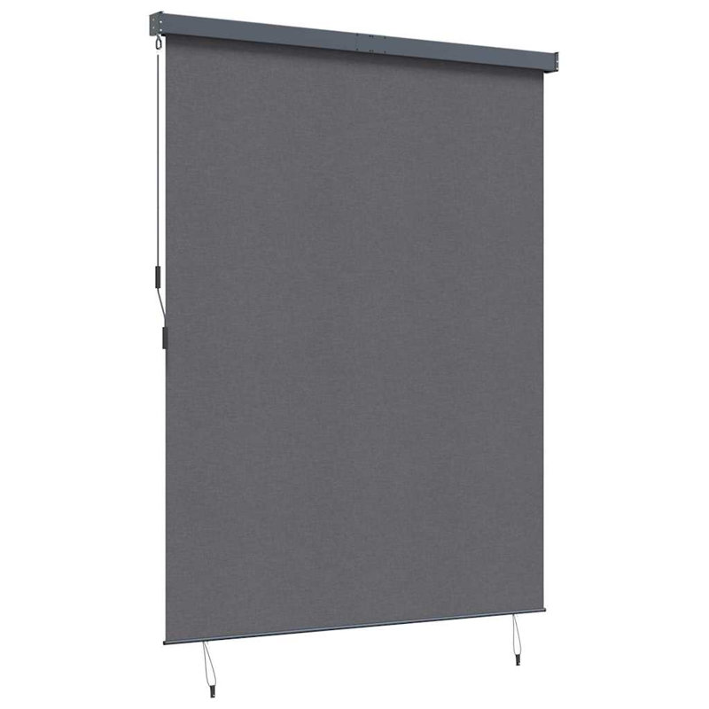 Vidaxl Outdoor Roller Blind Striped Fabric, Anthracite, 250cm L x 200cm W