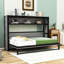 Lit escamotable simple avec tablettes de rangement et lattes-941797571
