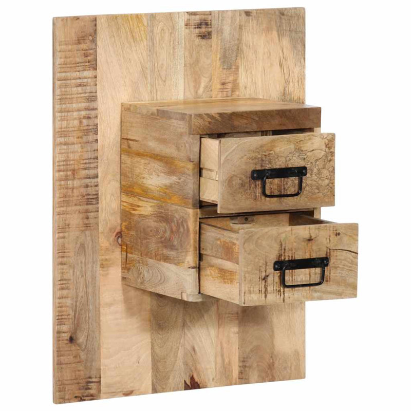 60cm W Solid Wood Bedside Table, Natural