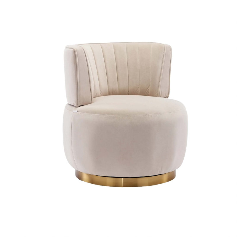 360 Degree Swivel Cuddle Barrel Accent Sofa Chairs,Living room chair,Reading chair, Beige Fabric