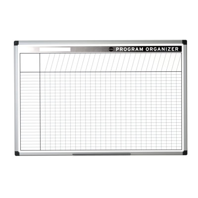 Bi-Office Maya magnetic program organizer 600x450mm with printed steel surface and aluminum frame