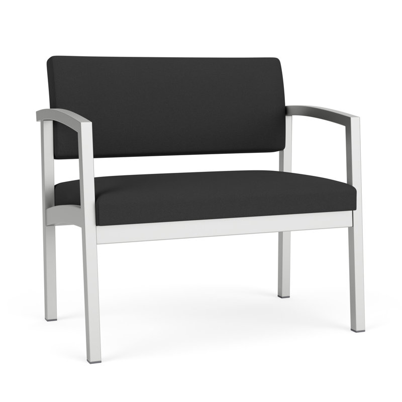 Chaise en acier Lenox, Argent, Graphite Visite Libre - Tissu uni