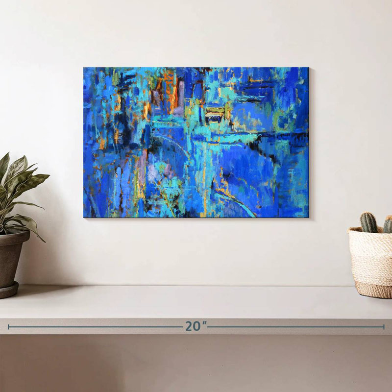 Avery Royal Blue Abstract, 8" H x 12" W