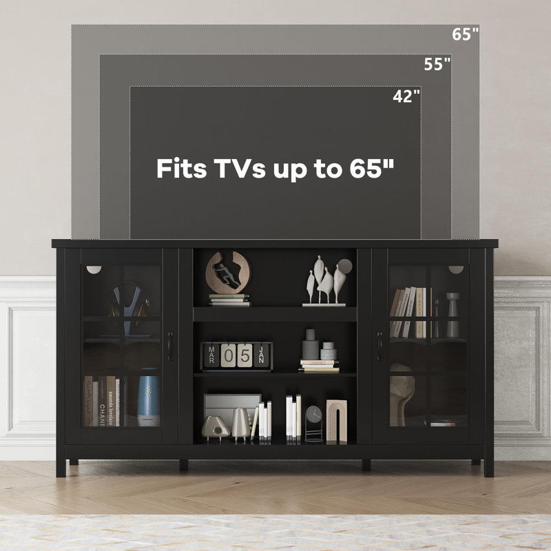 Unfinished Accent Cabinet with Fireplace Included, Black