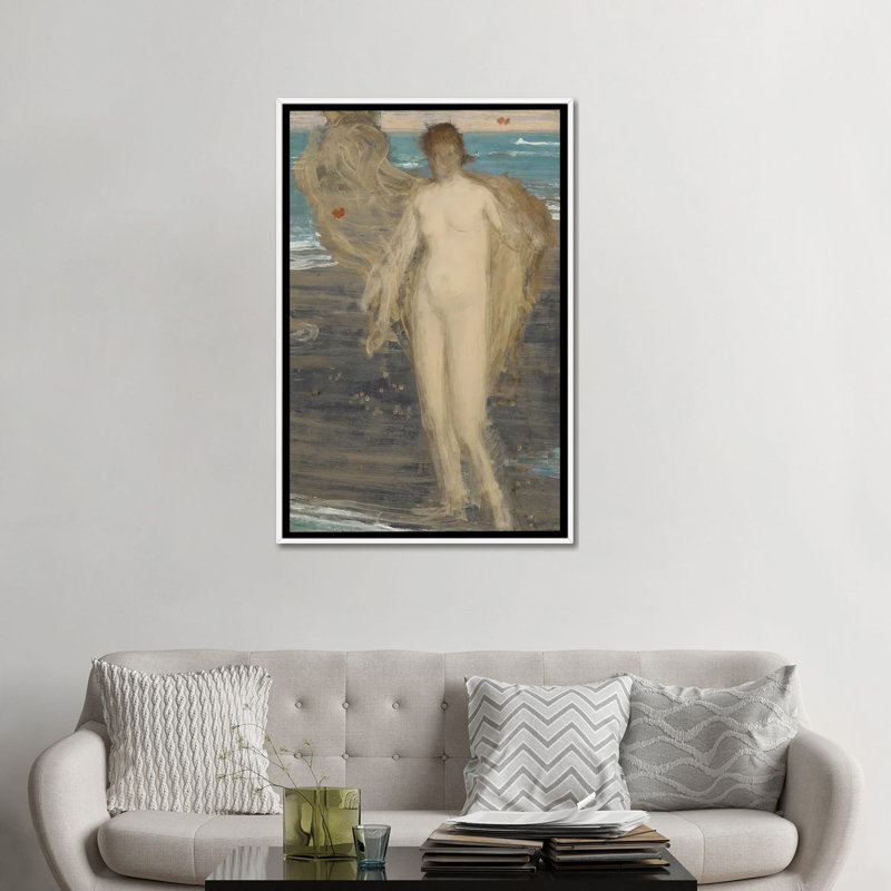 Vénus - reproduction d'art murale - toile encadrée, 48 po x 32 po, Toile avec cadre, Blanc