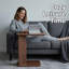 C Shaped End Tables with Storage, Walnut MDF, Modern Sofa and Bedside