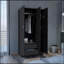 Armoire penderie H 71 po avec 3 portes et 2 tiroirs intérieurs, 3 portes, noir-1988960445