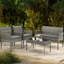 Ensemble de meubles de patio 4 pièces en rotin et osier - Ensemble de conversation avec table basse et 2 chaises-1978232342