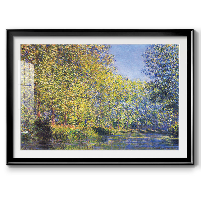 «A Bend In The Epte Giverny» par Monet, reproduction d'art sur papier, Noir, H 30 po x l 44 po x P 1,5 po
