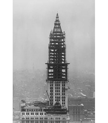 The Woolworth Building Under Construction - Unframed Photograph