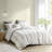 Cotton King/ King Duvet - Grey Stripes Decorated Bedding , With Star Pattern