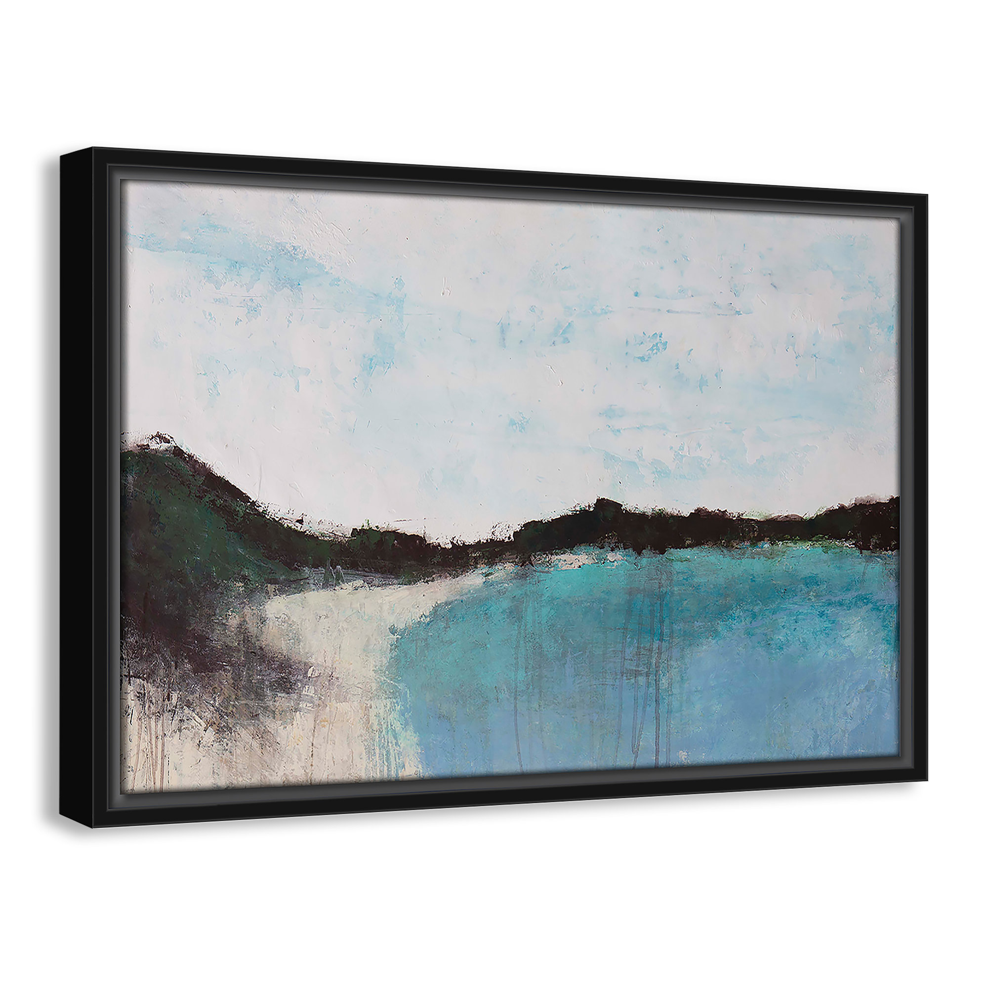 Mountainside Lakeview III by Filippo Ioco, 13.5'' H x 19.5'' W x 2'' D, Black Framed