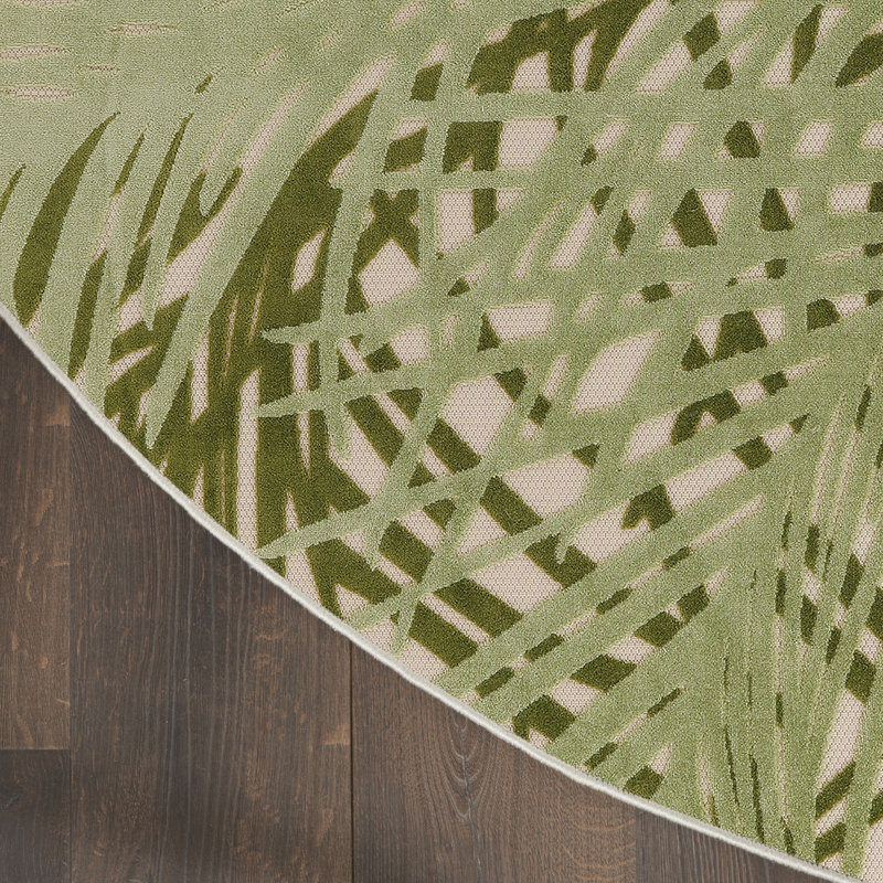 Brasfield Floral Indoor / Outdoor Rug, Round 5'3"