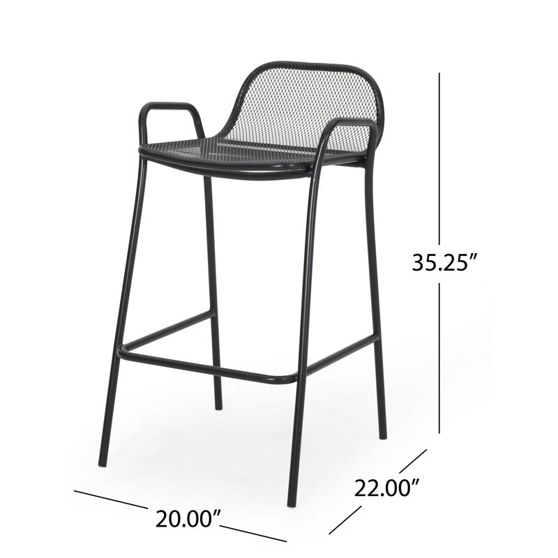 Tabouret de bar 28,75 po Karsyn, Noir mat, 4