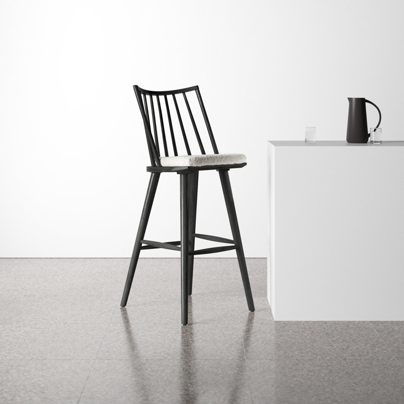 Daltrey Solid Wood Counter & Bar Stool, Brown/Black, Counter Stool (24” Seat Height)