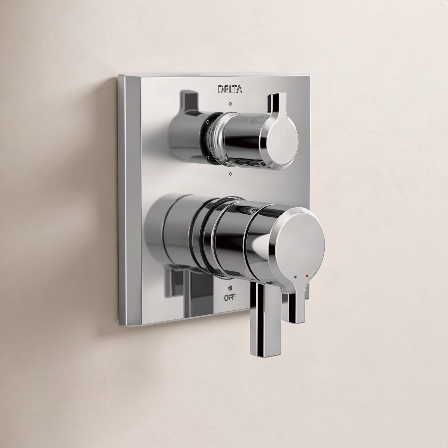 Pivotal 2-Handle Monitor Faucet Trim, Lumicoat Chrome
