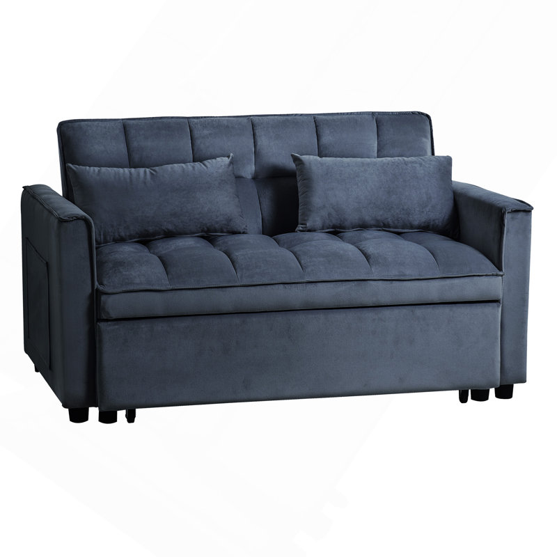 Canapé-lit convertible 3 en 1, Éponge, H 31,1 po x l 52,75 po x P 33,46 po, Noir