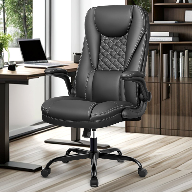 Fauteuil de direction ergonomique avec accoudoirs rabattables Loriece, Noir