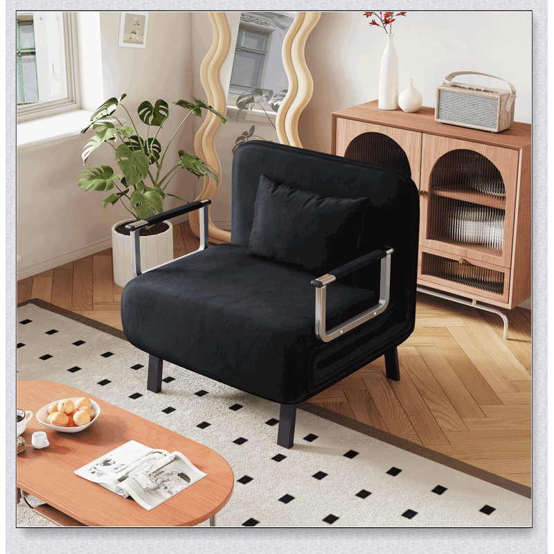 Canapé-lit 31,5 pouces convertible 31 po avec dossier réglable et structure en acier pour une utilisation confortable à la maison