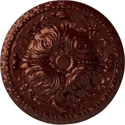 Endurathane Amelia Ceiling Medallion, 19 5/8"OD x 3/4"P (Fits Canopies up to 2 3/8"), Hand-Painted Steel Gray Finish
