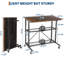  Bureau d'ordinateur pliable avec roulettes - poste de travail mobile à 3 niveaux, tablettes en fil métallique, sans assemblage, utilisation polyvalente - brun