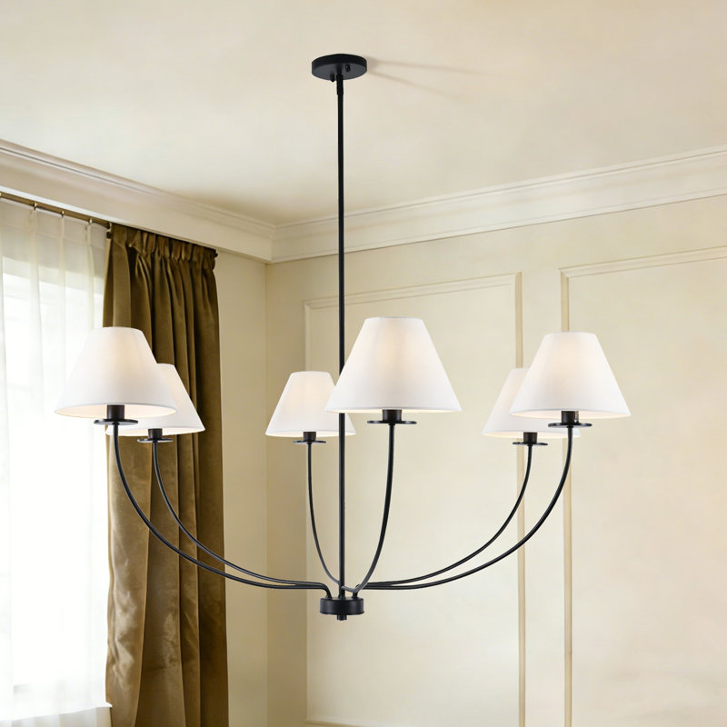 6-Light Chandelier, Noir mat