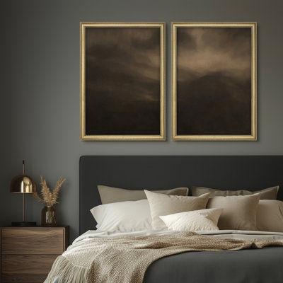 Ensemble de 2 encadrements muraux Premium Premium Fine Art Antique pour chambre à coucher 26 po x 36 po