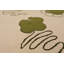 Tapis beige / vert en laine noué à la main de conception unique 6 pi x 9 pi Demi-Lee