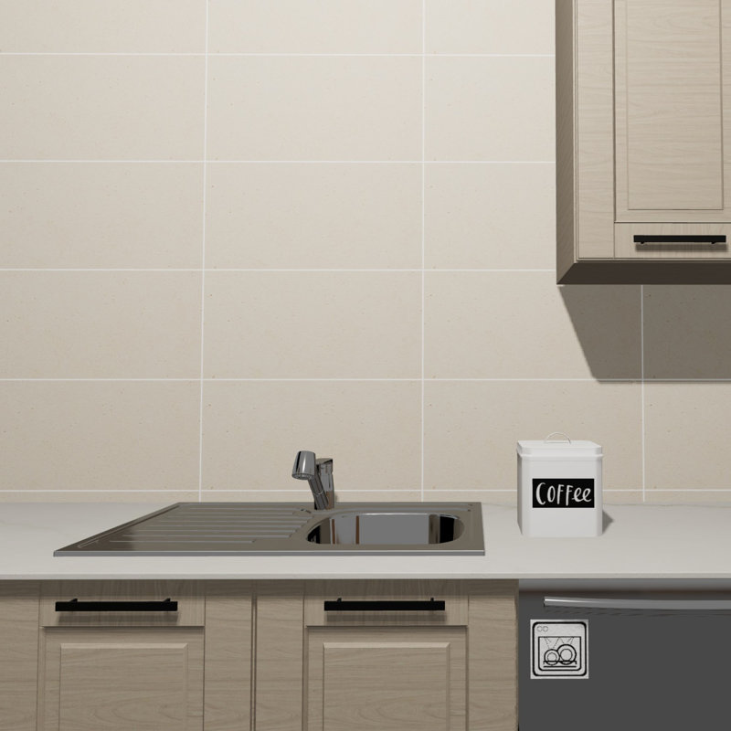 Party Time 12'' W x 24'' L Porcelain Concrete Look Singular Tile, Cotton
