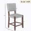 Ensemble de quatre tabourets de bar avec dossier Mid-Century modernes, revêtus de lin pour le confort, pieds en bois massif pour la durabilité, idéal pour les îlots de cuisine et les salles à manger.-1338027043-1338027045