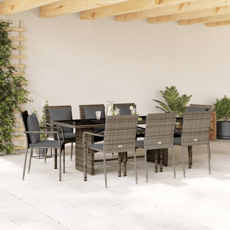  Ensemble de salle à manger de jardin gris