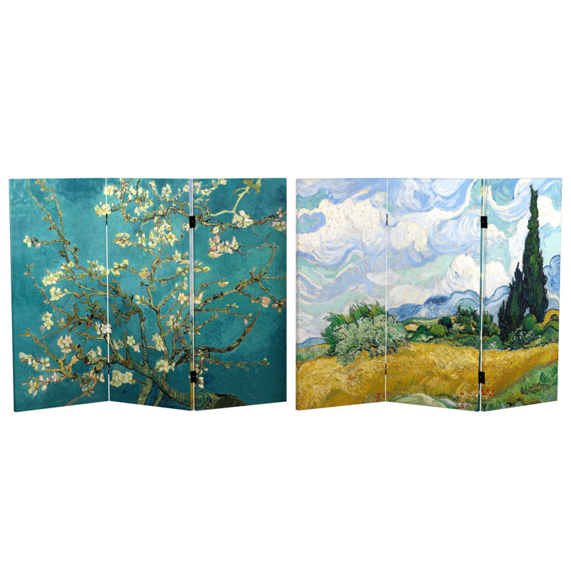 Cloison pliante en toile Carterville Van Gogh, 48" H x 63" W x 1" D