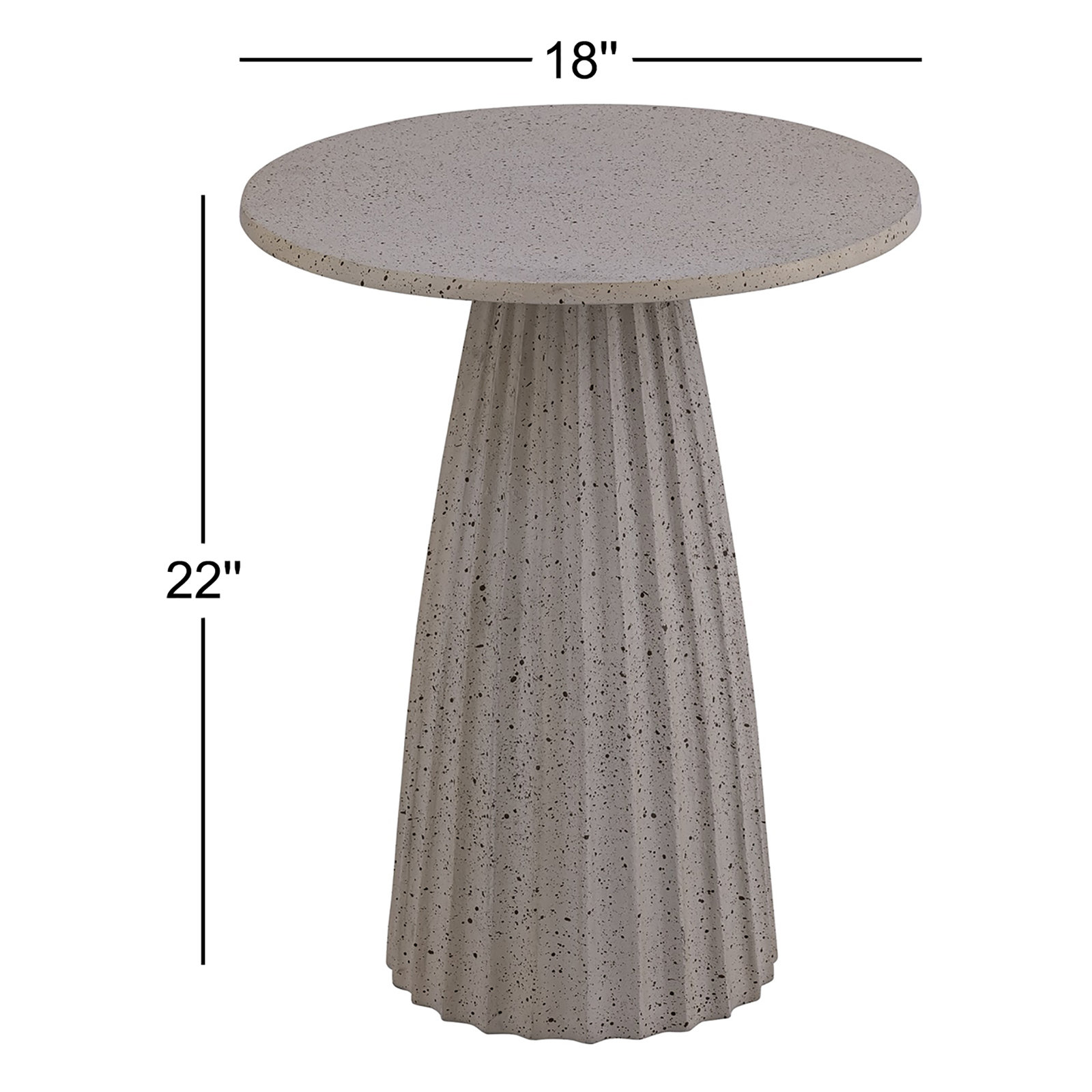 18" End Table, 22" H x 18" W x 18" D, Beige Top/Brown Base
