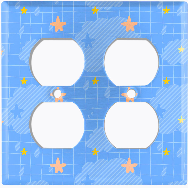 Patterned 2 - Gang Duplex Outlet Standard Wall Plate