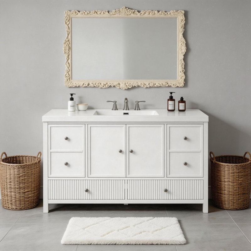 Ensemble de meuble-lavabo simple 60,1 po Ravo, White