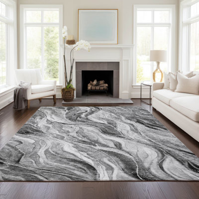 Karsyn Washable Abstract Indoor / Outdoor Rug