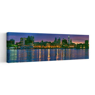 Buildings At The Waterfront, River Delaware, Philadelphia, Pennsylvania, Usa Contemporary Architecture City Wall Art
