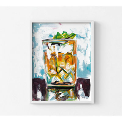Drink On The Rocks By Andy Beauchamp, Boss Office Mini Bar Wall Art, Restaurant Hallway Entryway Poster Print, Strong Man Cave Decor