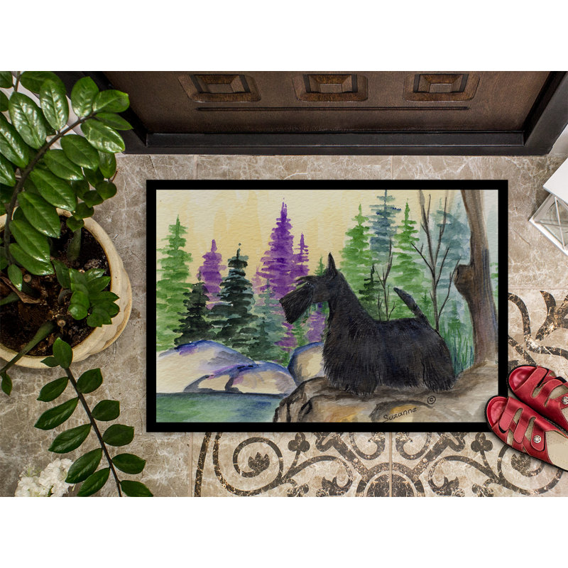 Tapis de porte intérieur anti-dérapant écossais terrier, Rectangle 2 pi x 3 pi